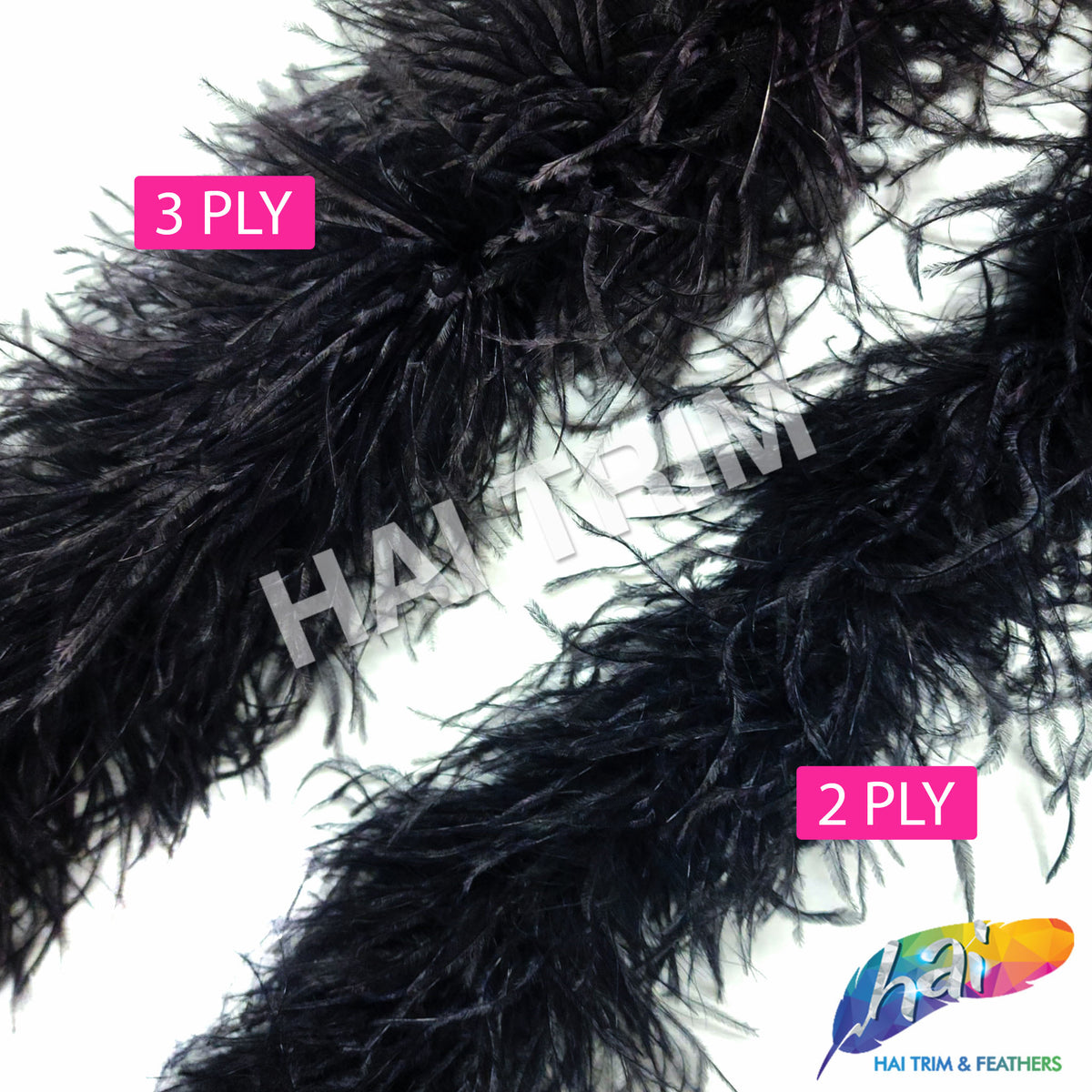 SALE! 3-ply Black Ostrich Boa (2 yards) – Hai Trim & Feathers
