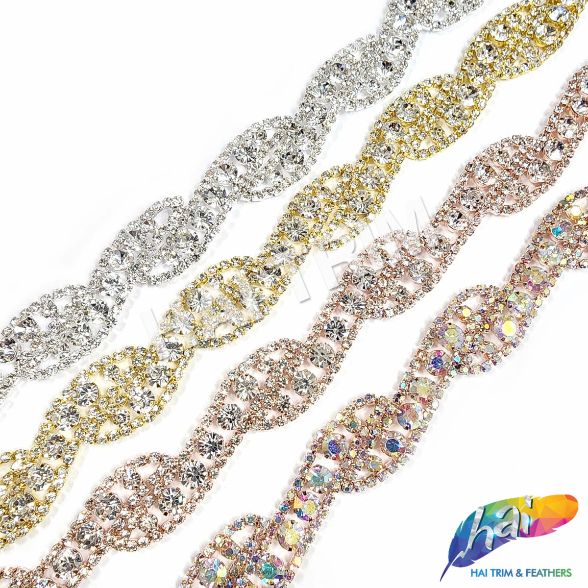 3/4 Braided Crystal Rhinestone Trim, RT-015 – Hai Trim & Feathers