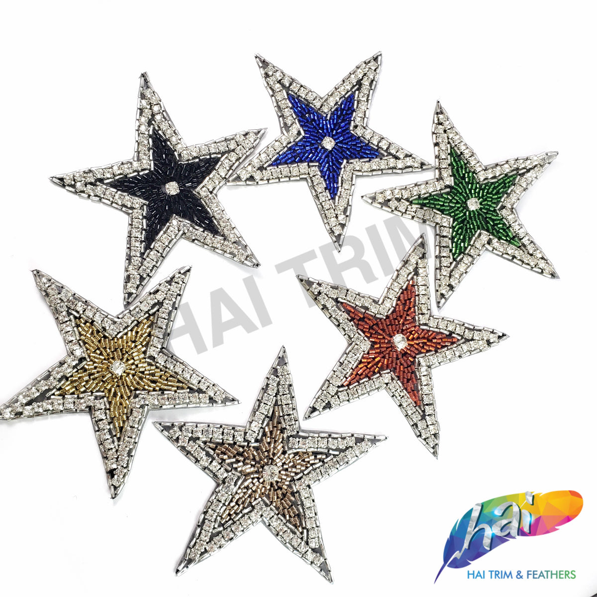 Iron on Patches for Clothes Star AB Rhinestone Chain Patches for