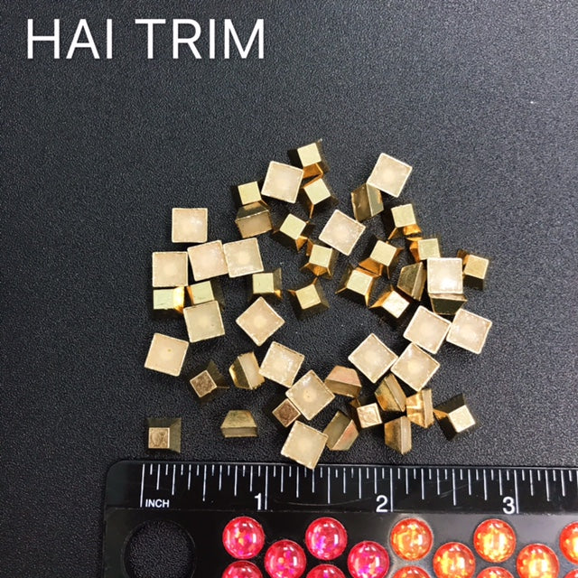 8mm Flat Top Pyramid Iron On Studs, K-017