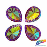 30x38mm Studded Teardrop Color AB Resin Stones (4 pieces)