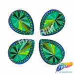 30x38mm Studded Teardrop Color AB Resin Stones (4 pieces)