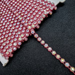 CLOSEOUT! 10 yards of 20ss Single Row Color Stones Non Stretch Rhinestone Trim