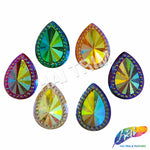 30x38mm Studded Teardrop Color AB Resin Stones (4 pieces)