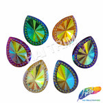 30x38mm Studded Teardrop Color AB Resin Stones (4 pieces)