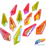 22x56 mm Elongated Diamond Neon AB Resin Stones (4 pieces)