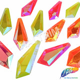 22x56 mm Elongated Diamond Neon AB Resin Stones (4 pieces)