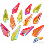 22x56 mm Elongated Diamond Neon AB Resin Stones (4 pieces)