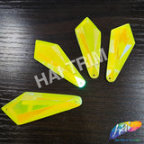 22x56 mm Elongated Diamond Neon AB Resin Stones (4 pieces)