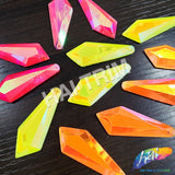 22x56 mm Elongated Diamond Neon AB Resin Stones (4 pieces)