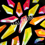 22x56 mm Elongated Diamond Neon AB Resin Stones (4 pieces)