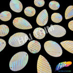 Clear AB Striped Glitter Textured Stones, #25