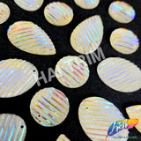 Clear AB Striped Glitter Textured Stones, #25