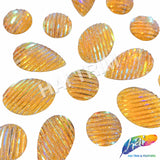 Light Yellow AB Striped Glitter Textured Stones, #27