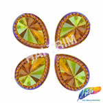 30x38mm Studded Teardrop Color AB Resin Stones (4 pieces)