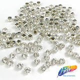 34ss Crystal Sew-on Rhinestone w/ Silver Metal Setting (144 pieces)