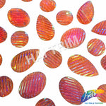 Orange AB Striped Glitter Textured Stones, #34