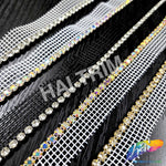 1-Row Crystal Rhinestone Trim with Side Net, A-001N