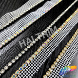 1-Row Crystal Rhinestone Trim with Side Net, A-001N