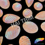 Peach AB Striped Glitter Textured Stones, #43