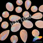 Peach AB Striped Glitter Textured Stones, #43