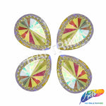 30x38mm Studded Teardrop Color AB Resin Stones (4 pieces)