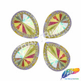 30x38mm Studded Teardrop Color AB Resin Stones (4 pieces)