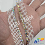 1-Row Crystal Rhinestone Trim with Side Net, A-001N