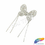 Crystal Butterfly Rhinestone Applique with Fringe, BA-183