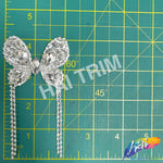 Crystal Butterfly Rhinestone Applique with Fringe, BA-183