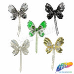 Sequins Rhinestone Butterfly Applique with Rhinestone Fringe, BA-185