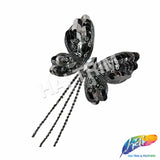 Sequins Rhinestone Butterfly Applique with Rhinestone Fringe, BA-185