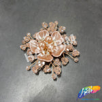 Pearl Beaded Rhinestone Wired Flower Applique, BA-191