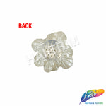 White Pearlized Beaded Flower Applique, BA-193