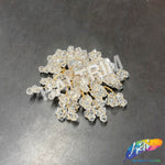 Crystal/Gold Wired Beaded Motif Applique, BA-194