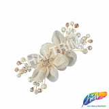 Chiffon Flower Pearl Beaded Rhinestone Applique, BA-198