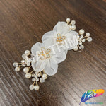 Chiffon Flower Pearl Beaded Rhinestone Applique, BA-198