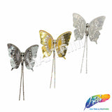 Sequins Rhinestone Butterfly Applique with Rhinestone Fringe, BA-205