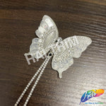 Sequins Rhinestone Butterfly Applique with Rhinestone Fringe, BA-205