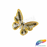 Sequins Rhinestone Butterfly Applique, BA-206