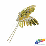 Sequins Rhinestone Wing Applique with Rhinestone Fringe, BA-207