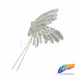 Sequins Rhinestone Wing Applique with Rhinestone Fringe, BA-207