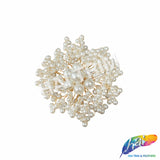 Ivory Pearl Wired Beaded Motif Applique, BA-210