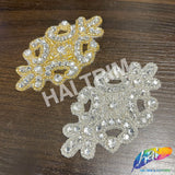 Beaded Acrylic Rhinestone Motif Applique, BR-009