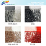 Beaded Sequin Fringe with Mesh (6" 12"), BSF-002