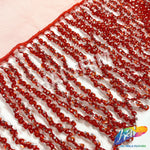 Beaded Sequin Fringe with Mesh (6" 12"), BSF-002