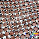 36" x 48"  Rhinestone Mesh Fabric with Square Crystal Stones