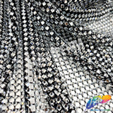 36" x 48"  Rhinestone Mesh Fabric with Square Crystal Stones