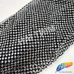 36" x 48"  Rhinestone Mesh Fabric with Square Crystal Stones