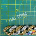 1 1/4" Rhinestone Studded Metallic Plastic Curb Chain, CH-143